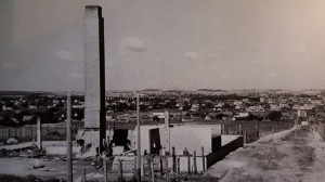 Blick vom Krematorium in Richtung Lublin, ca. 1945.