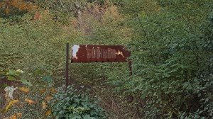 Das ist das Schild, das ihre Urgroßeltern und viele andere von ihren Verwandten sahen, als sie hier ankamen. Heute steht es etwas abseits im Gebüsch.