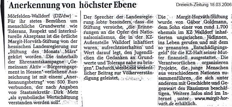 Bericht in der "Dreieich Zeitung".